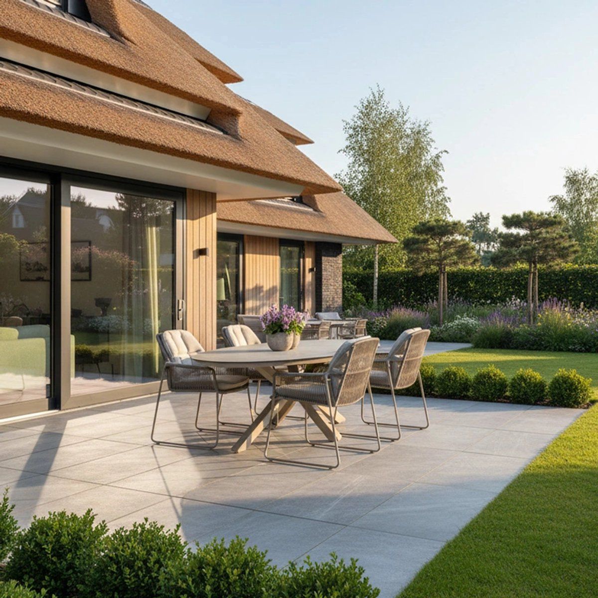 tierra outdoor rivera diningset champagne ovaal