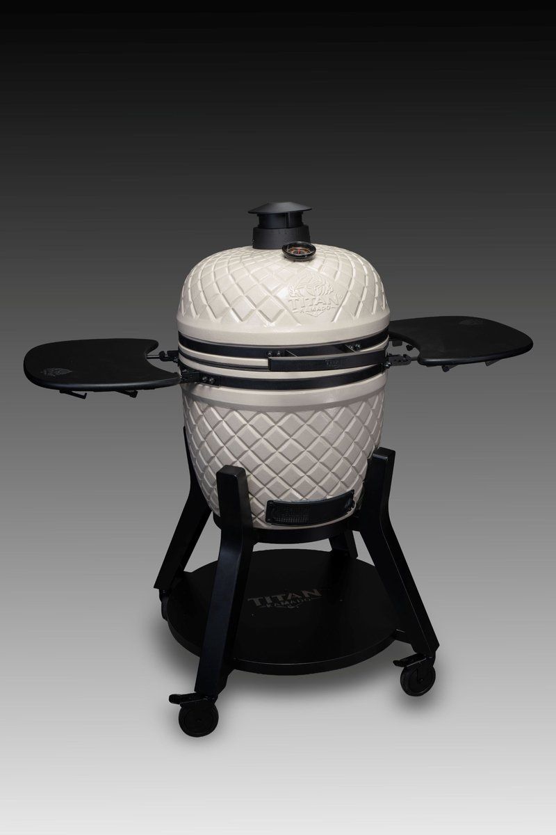 titan kamado 22 inch keramische barbecue sandstone beige