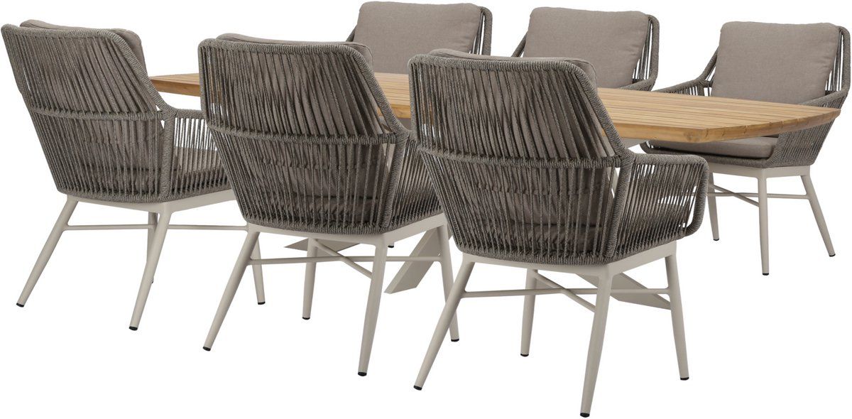 tivoli lido dining tuinset 240x110xh75 cm 7 delig sand