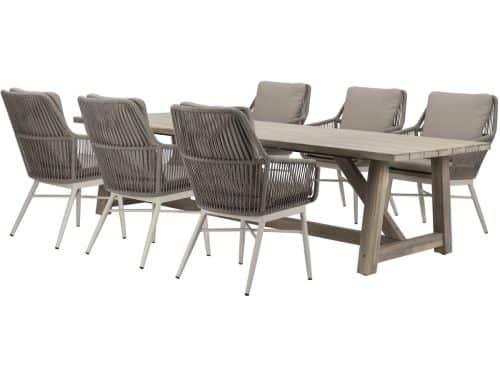 Tivoli Ravello dining tuinset 250x100xH76 cm 7 delig rope acacia