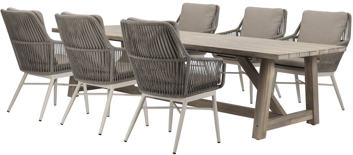 tivoli ravello dining tuinset 250x100xh76 cm 7 delig rope acacia
