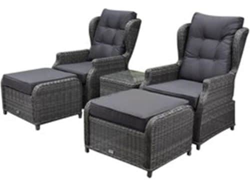 Toscane XL lounge balkonset verstelbaar 5-delig antraciet