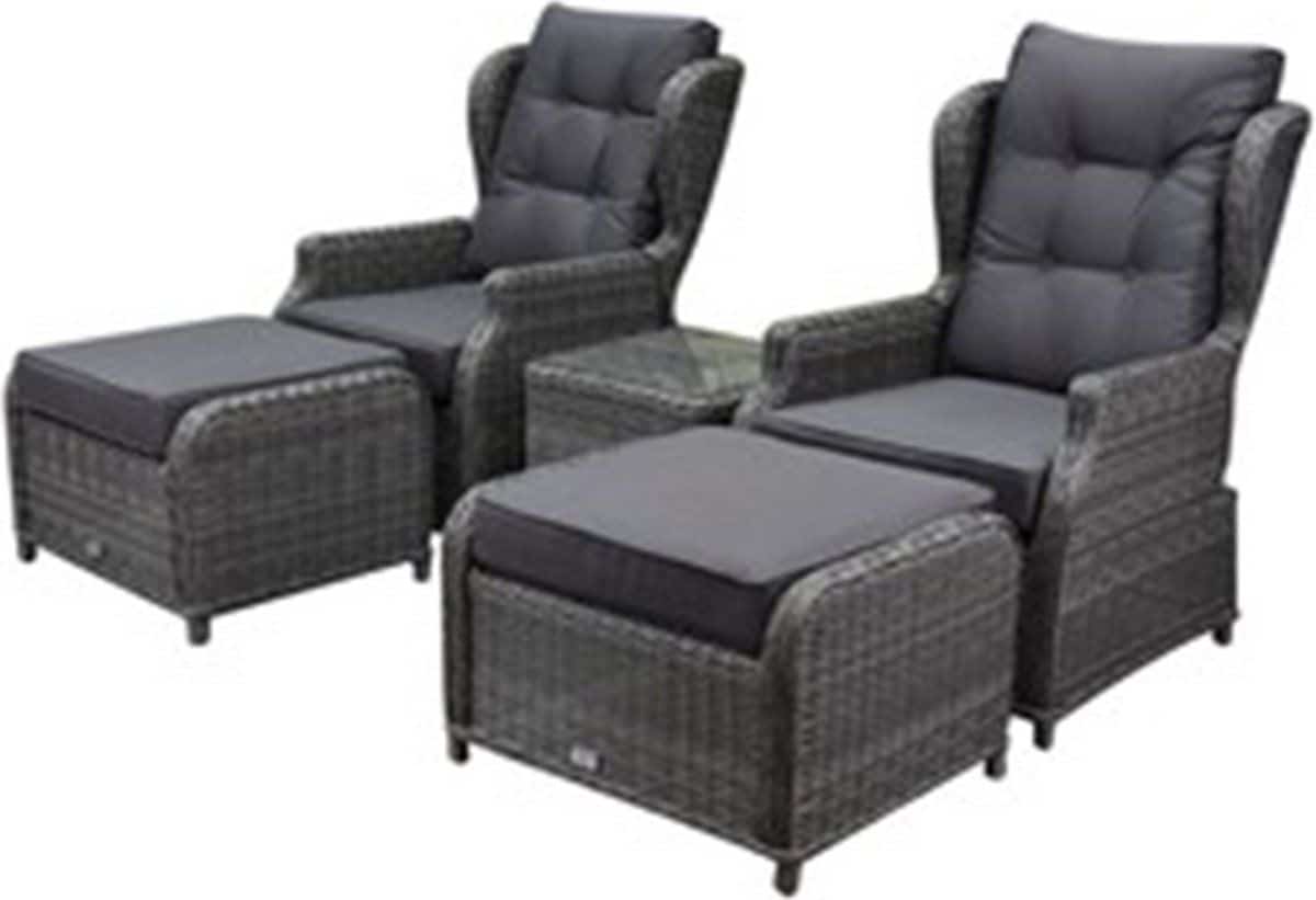 toscane xl lounge balkonset verstelbaar 5 delig antraciet