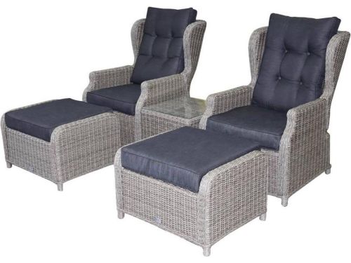 Toscane XL lounge balkonset verstelbaar 5-delig grijs