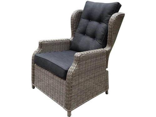 Toscane XL lounge tuinstoel verstelbaar grijs