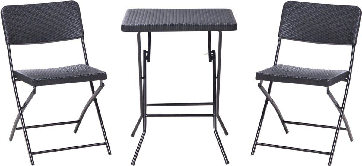 trappeto balkonset zwart synthetisch materiaal