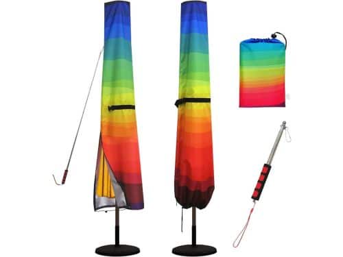 Treasures Regenboog Parasolhoes - 420D Oxford-Stof, Waterdicht, Met Telescopische Stang
