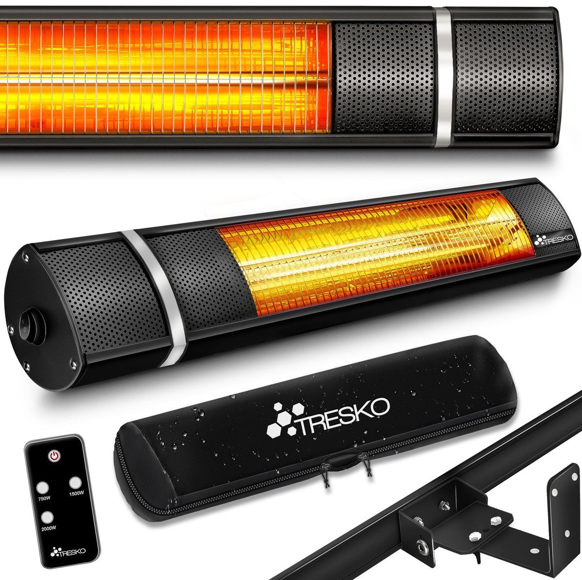 tresko infrarood warmtestraler, 2000 w, met afstandsbediening, elektrisch