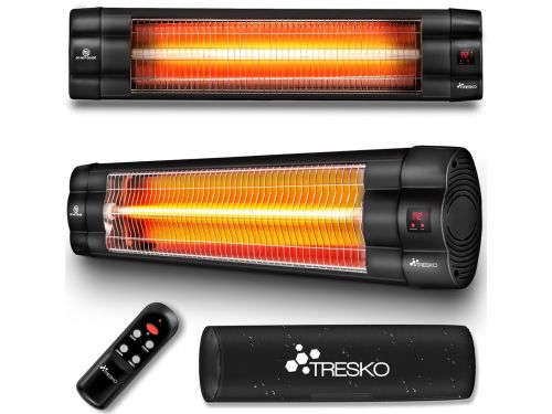 TRESKO Infrarood warmtestraler, 2500 W, met afstandsbediening, elektrische warmtestraler voor