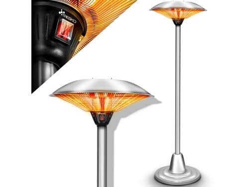 TRESKO Infrarood warmtestraler, 2500 W, terrasverwarming, elektrisch met 2 warmtestanden