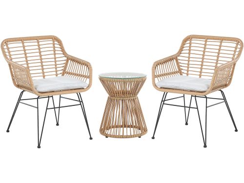 TRESTINA - Bistroset voor 2 - Natuurlijk - PE rotan