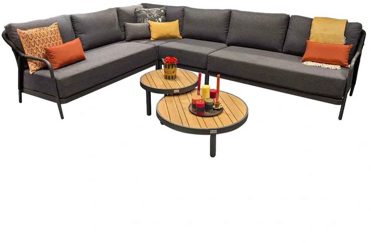trestino dune hoek loungeset 6 dlg antraciet