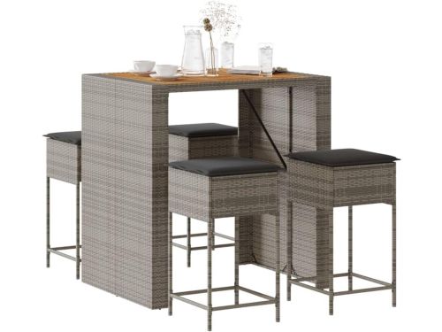 Tuin Barset 5-delig met Tafel, Stoelen & Kussens