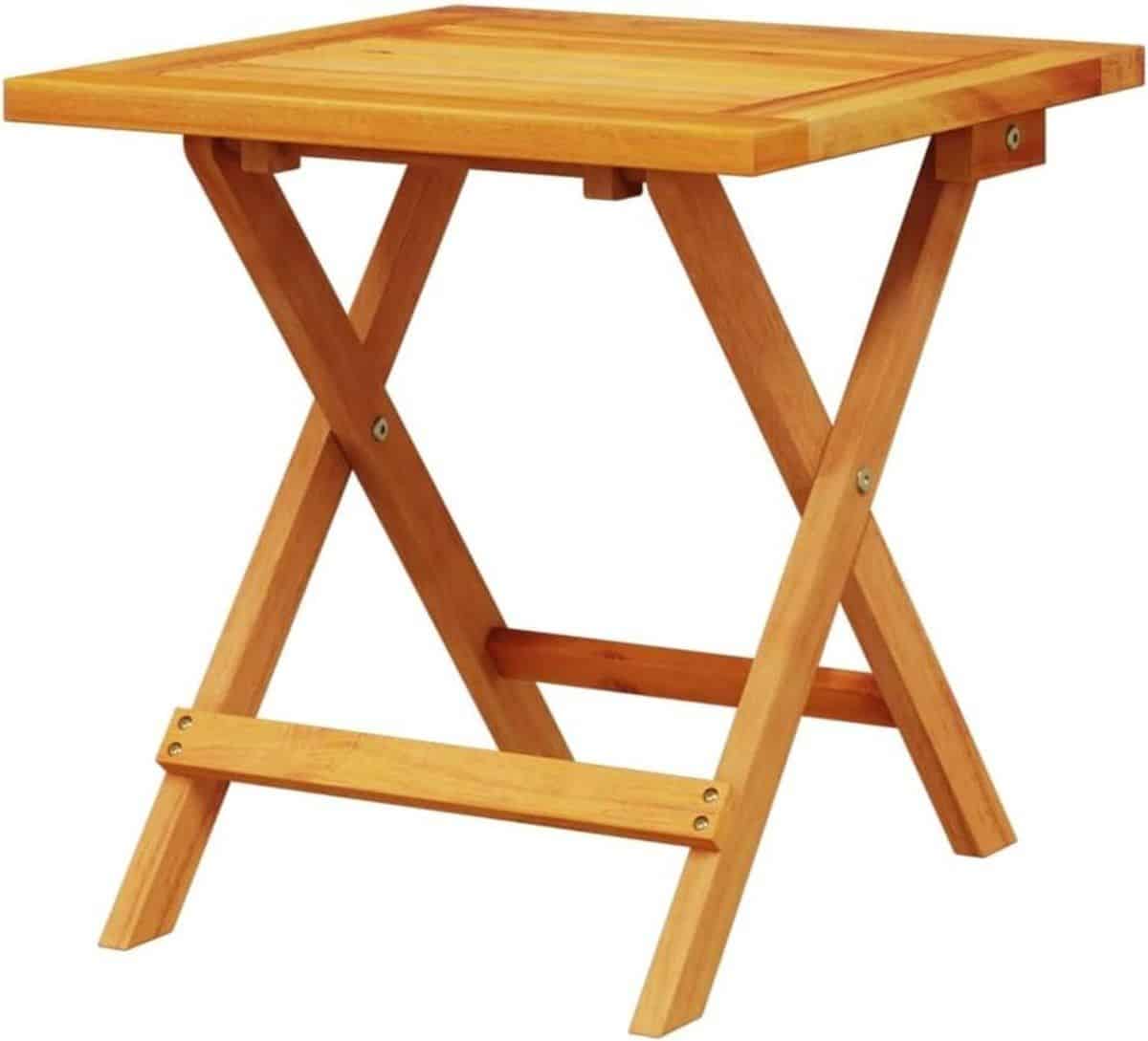 tuin bijzettafel houten tafel buiten genieten massief