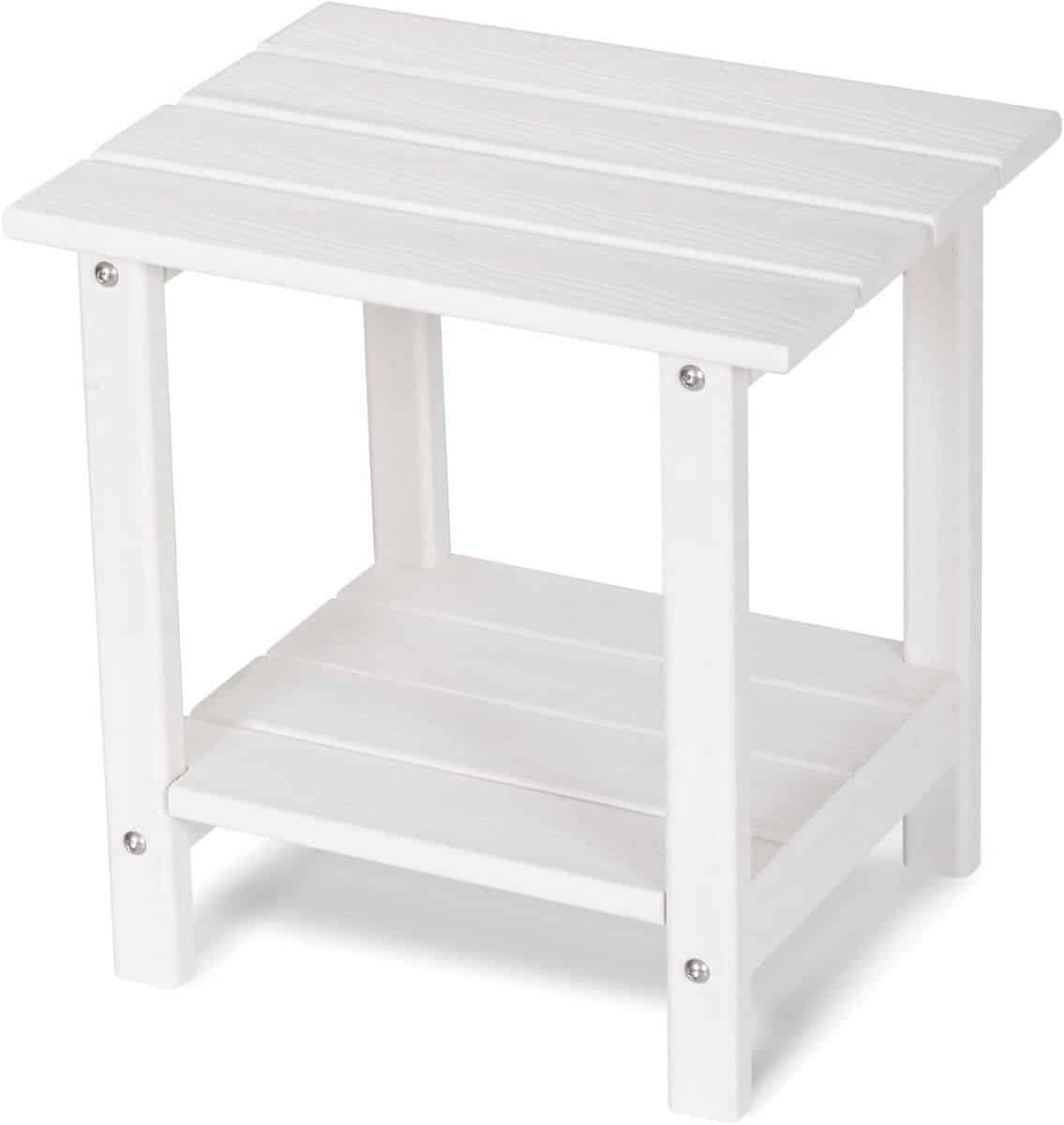 tuin bijzettafel met 2 niveaus weerbestendig hdpe kunststof