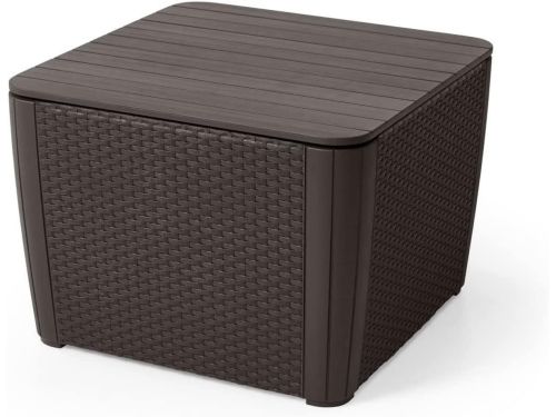 Tuin bijzettafel - Opslagtafel - Buitenontspanning - Vlak rotan look