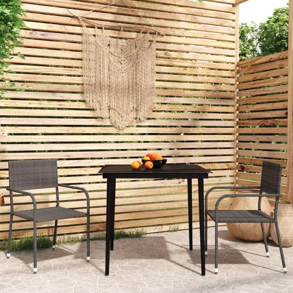 tuin eetgroep terrasmeubelset buiten dineren stapelbare stoelen
