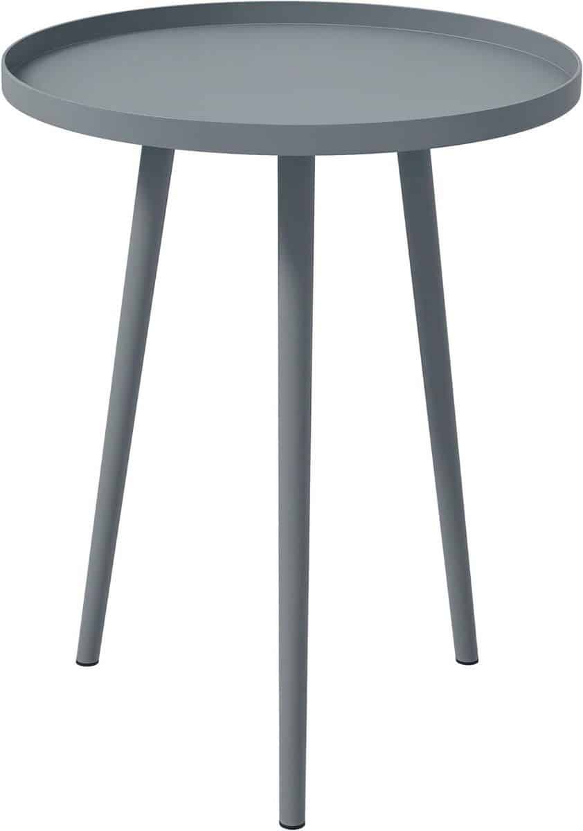 tuin koffietafel bijzettafel rond buiten genieten stalen