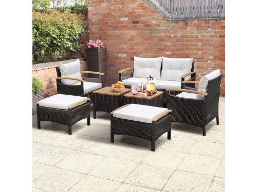 Tuin Loungeset 7-delig Rotan 118 x 60,5 x 74 cm