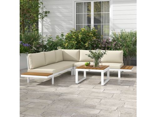Tuin Loungeset - Modulaire Hoek Loungeset Met Salontafel - Tuinmeubelen