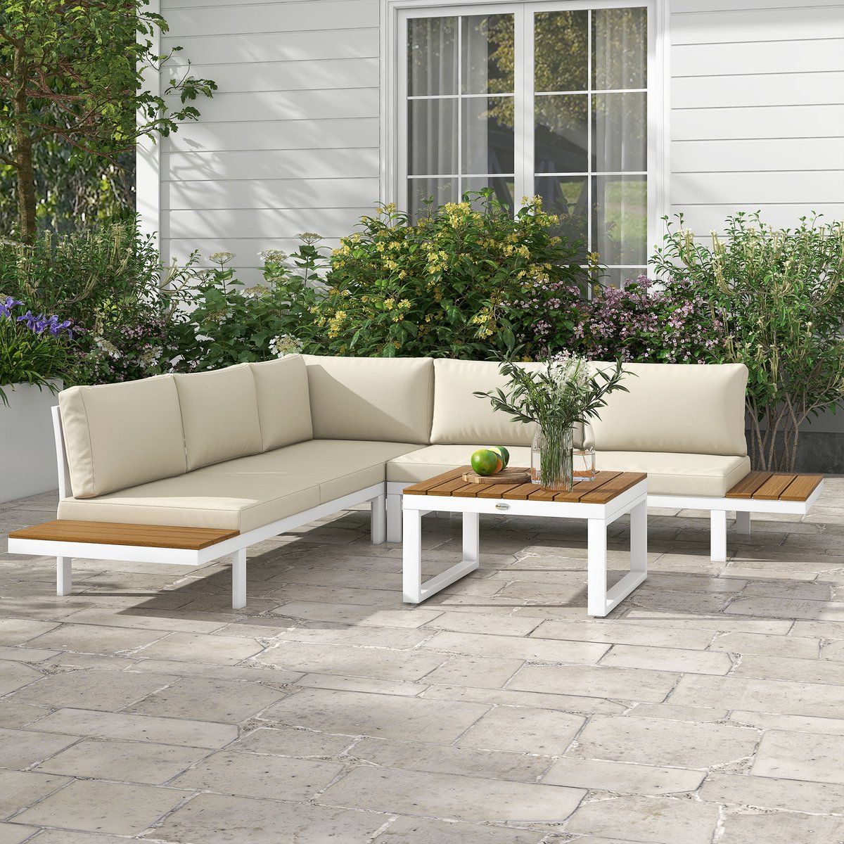 tuin loungeset modulaire hoek loungeset met salontafel tuinmeubelen