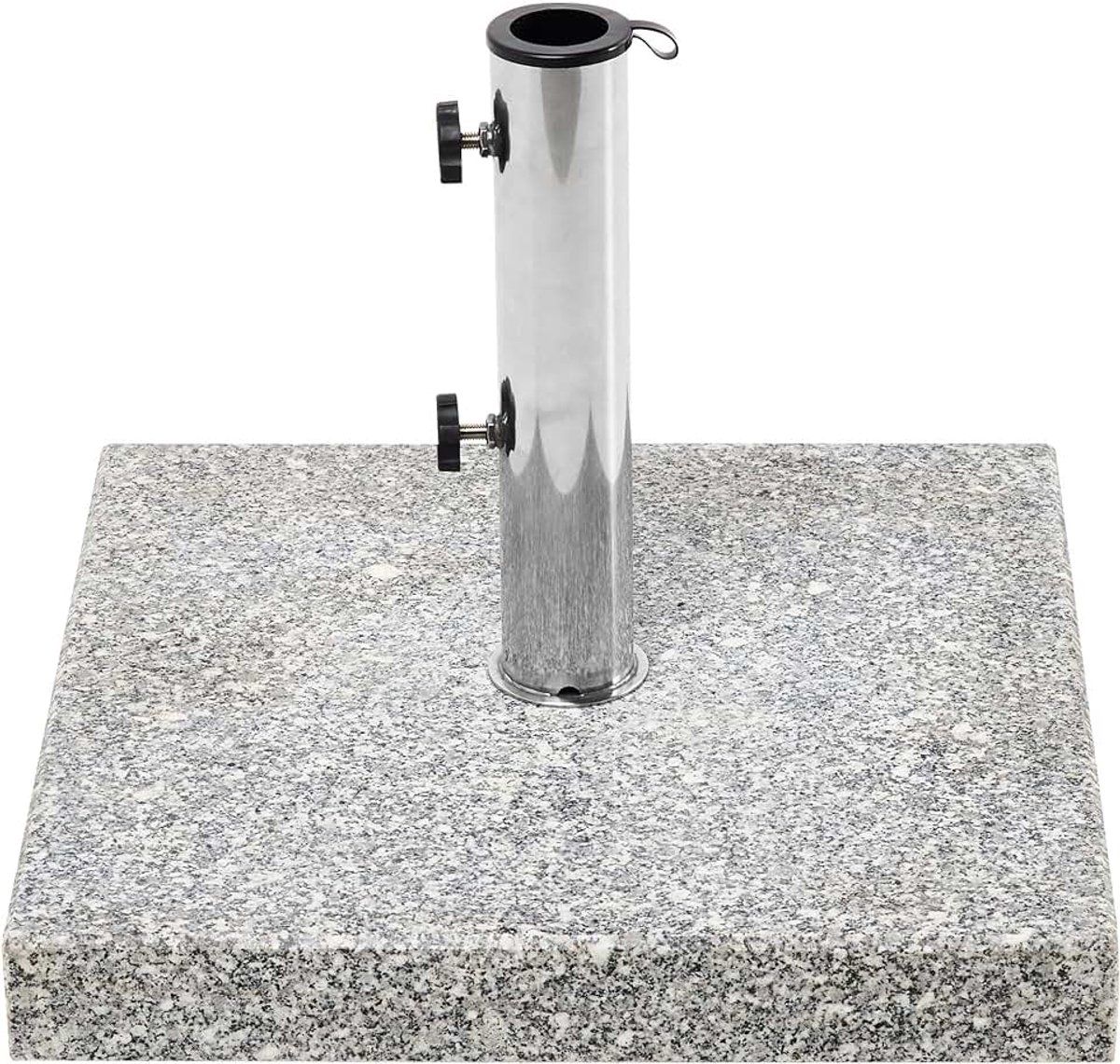 tuin parasolvoet buiten vierkant graniet roestvrijstaal 45 x 45 cm