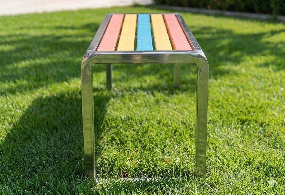 tuinbank 100 cm ruggeloze buitenbank van rvs en kunsthout