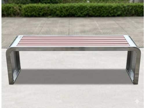 Tuinbank 100 cm - Ruggeloze Buitenbank van RVS en Kunsthout