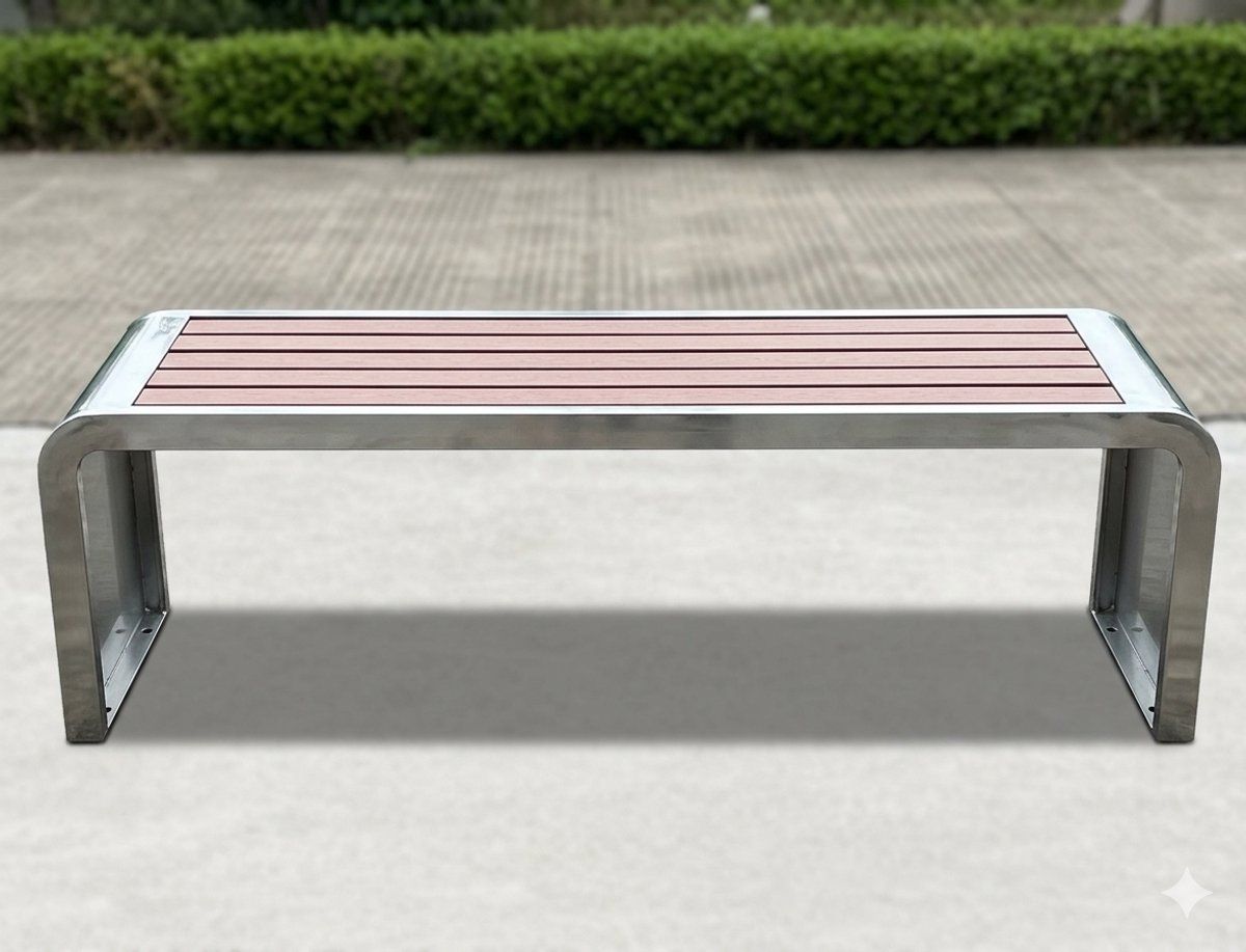 tuinbank 100 cm ruggeloze buitenbank van rvs en kunsthout