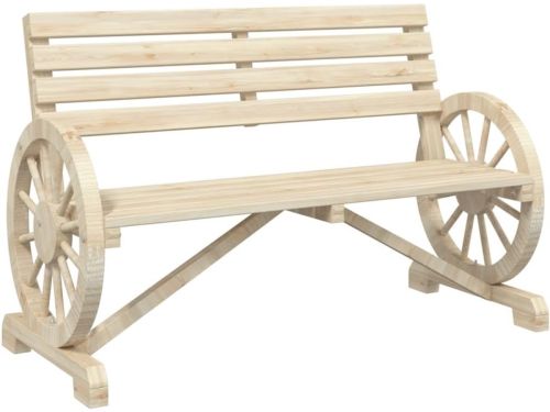 Tuinbank Hout - Buitenbank Loungebank - Ontspannen Zitten - Wagenwiel