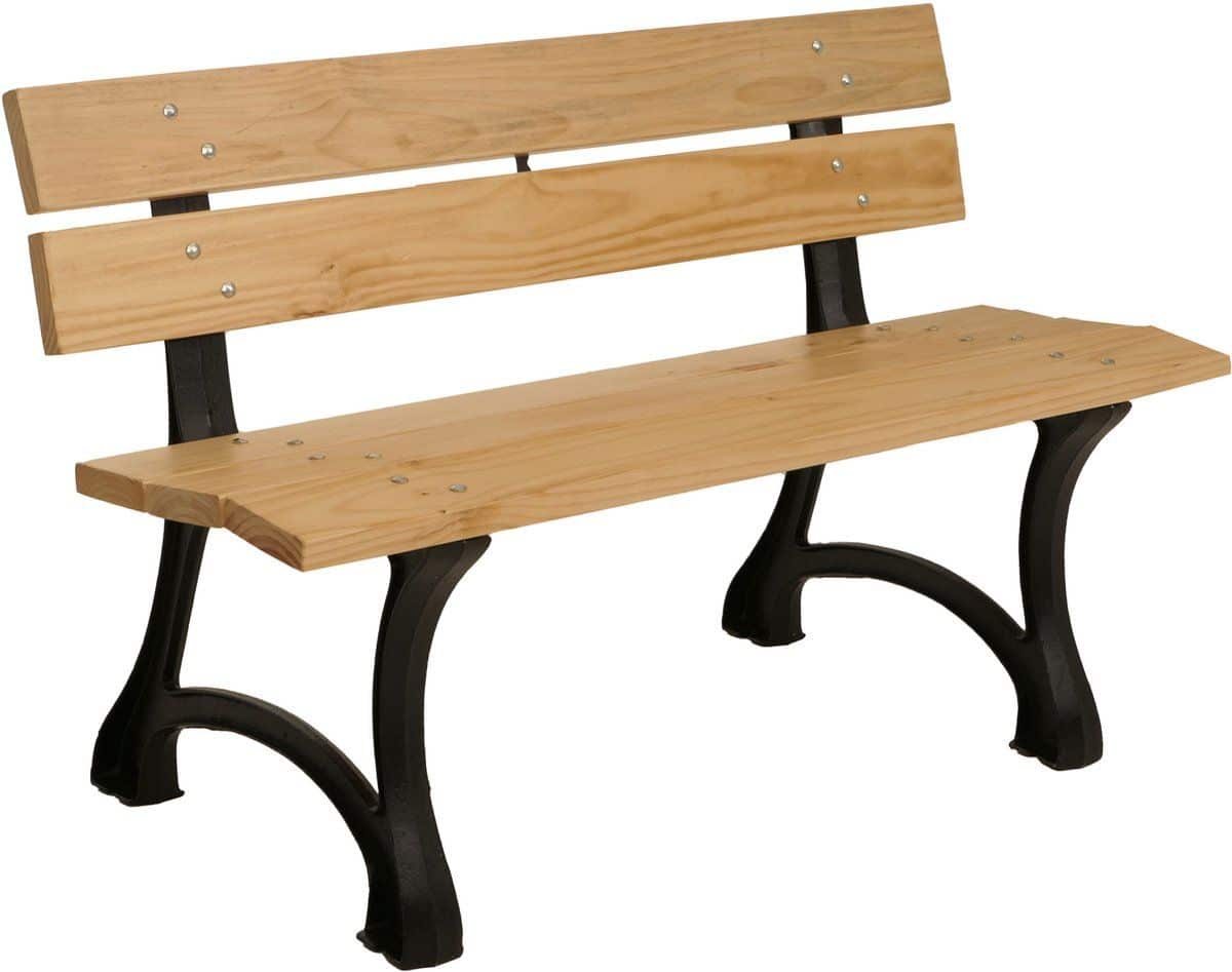 tuinbank mcw o20, parkbank houten bank 2 zits, gietijzer hout grenen