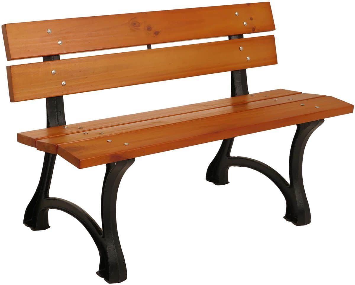 tuinbank mcw o20, parkbank houten bank 2 zits, gietijzer hout grenen