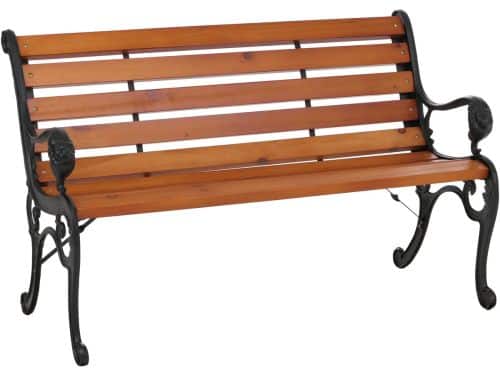 Tuinbank MCW-O25, parkbank, houten bank voor twee personen