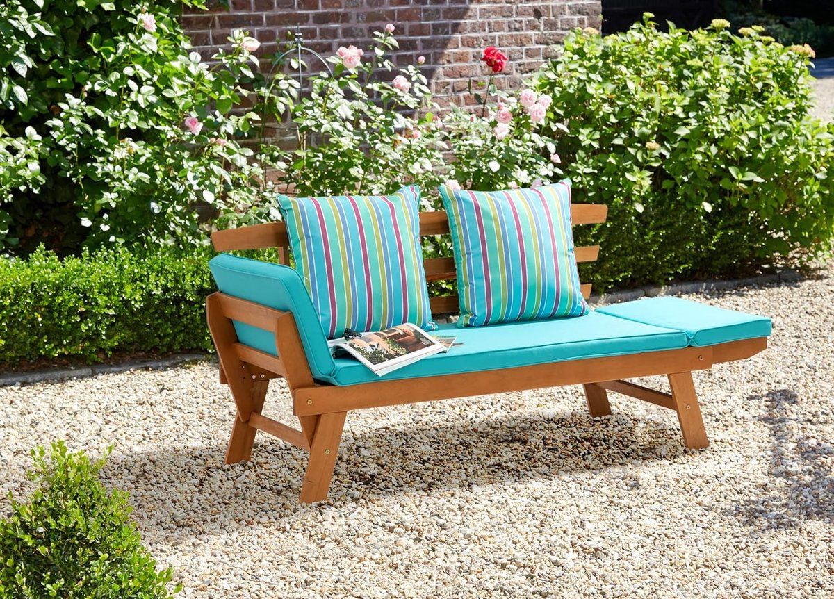 tuinbank met ligfunctie 146 198 x 68 x 78 cm acaciahouten