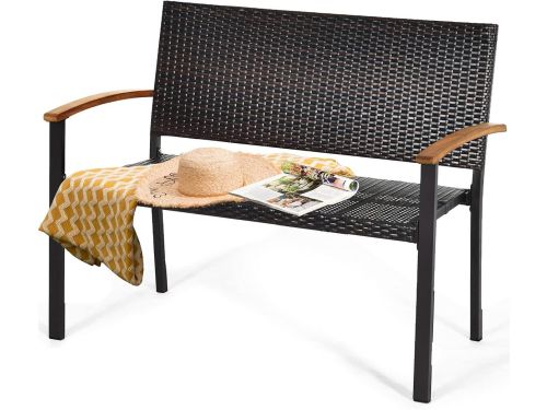 Tuinbank Polyrotan - Buitenbank Parkbank - Ontspannen in de tuin