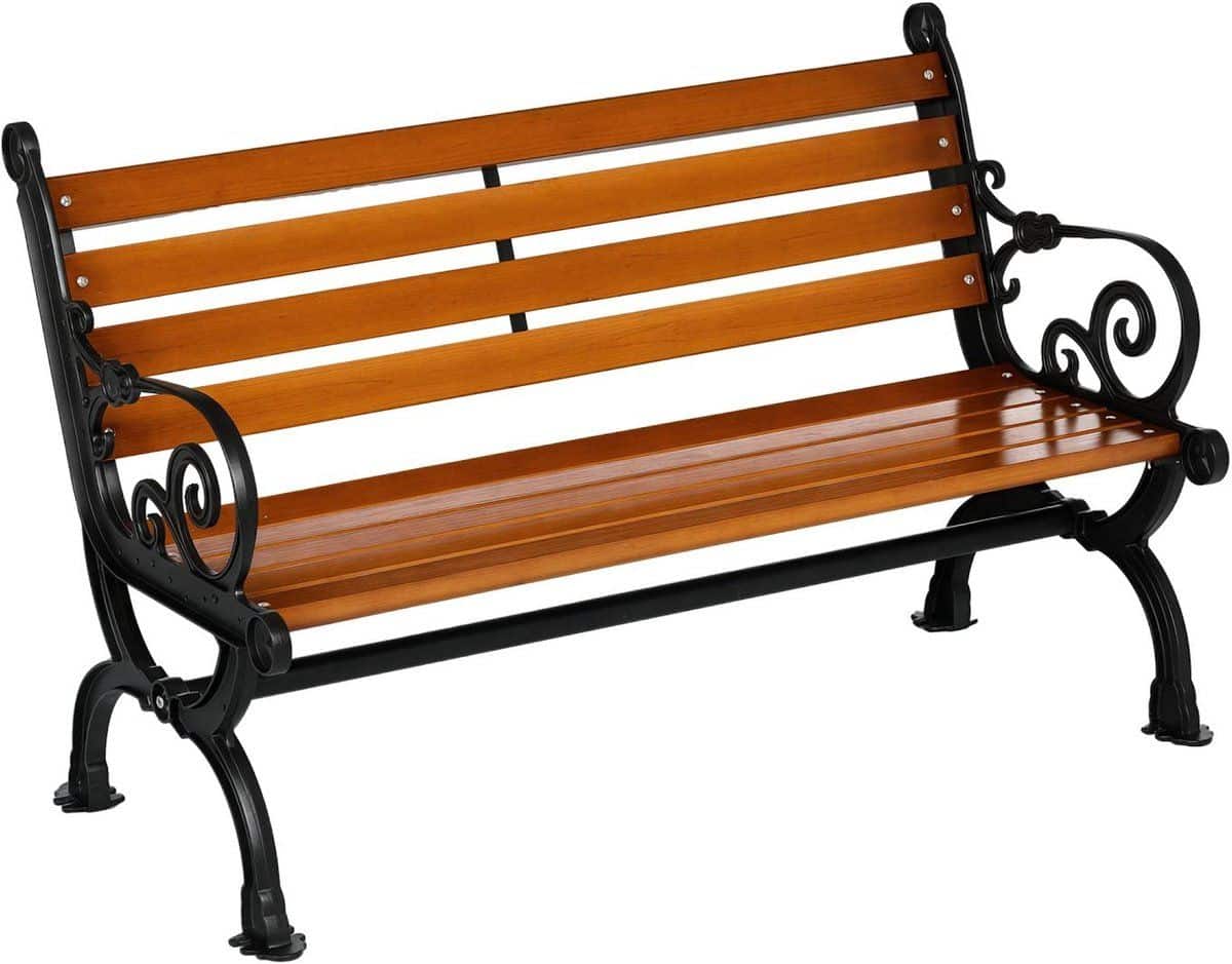 tuinbank van massief hout en aluminium 120 cm lange