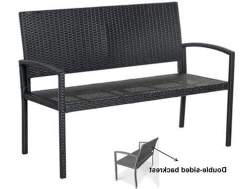 Tuinbank - Wicker Tuinbankje - Loungebank - Balkonset - Weerbestendige