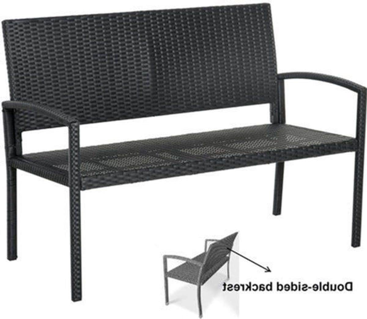 tuinbank wicker tuinbankje loungebank balkonset weerbestendige