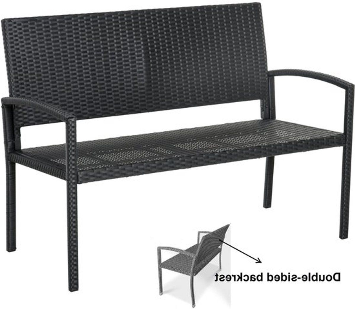 tuinbank wicker tuinbankje loungebank balkonset weerbestendige