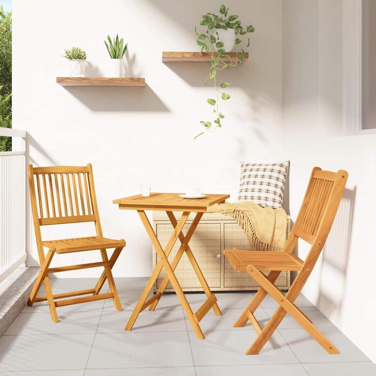 tuinbistroset hout balkonset terras buiten zitten opvouwbaar