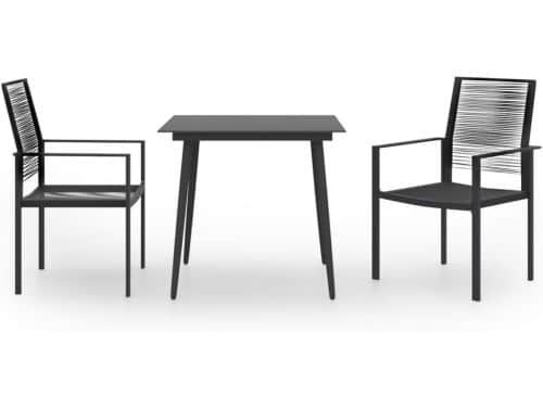 Tuineetset 3-delig - Balkonset tuinstoelen - Buiten eten - Gepoedercoat