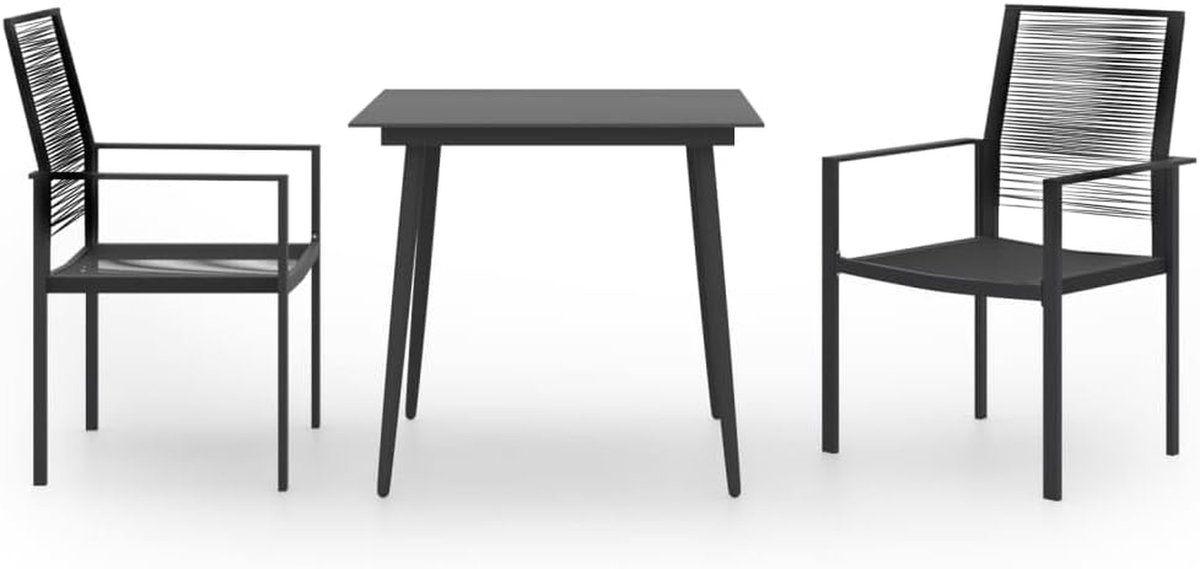 tuineetset 3 delig balkonset tuinstoelen buiten eten gepoedercoat