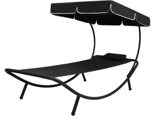 Tuinligstoel met dak - Ligbed Relaxstoel - Buiten Ontspannen