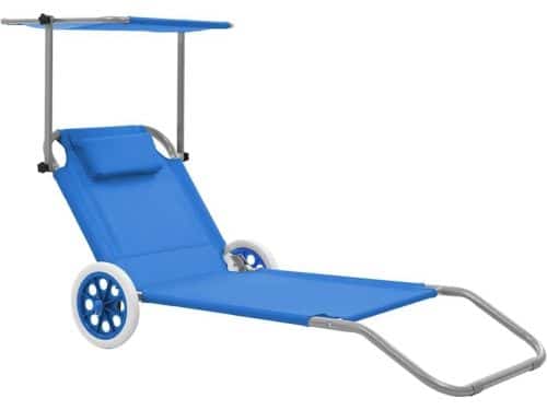 Tuinligstoel met wielen - Strandstoel ligbed - Ontspannen in de