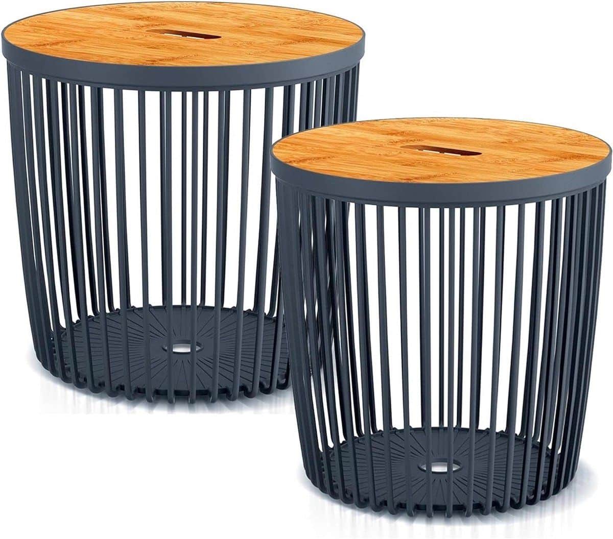 tuinmand bijzettafel decoratieve mand terras inrichting stijlvol