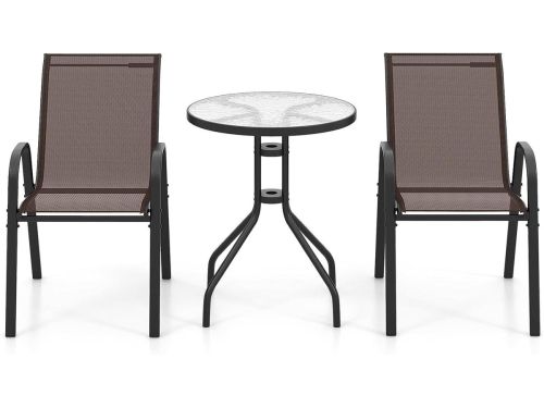 Tuinmeubelset 3-delig - Balkonset bistro - Buiten genieten - Weerbestendige