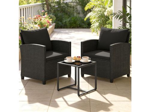 Tuinmeubelset 3-delig - Balkonset Tuinstoelen - Buiten Ontspannen - Rotan