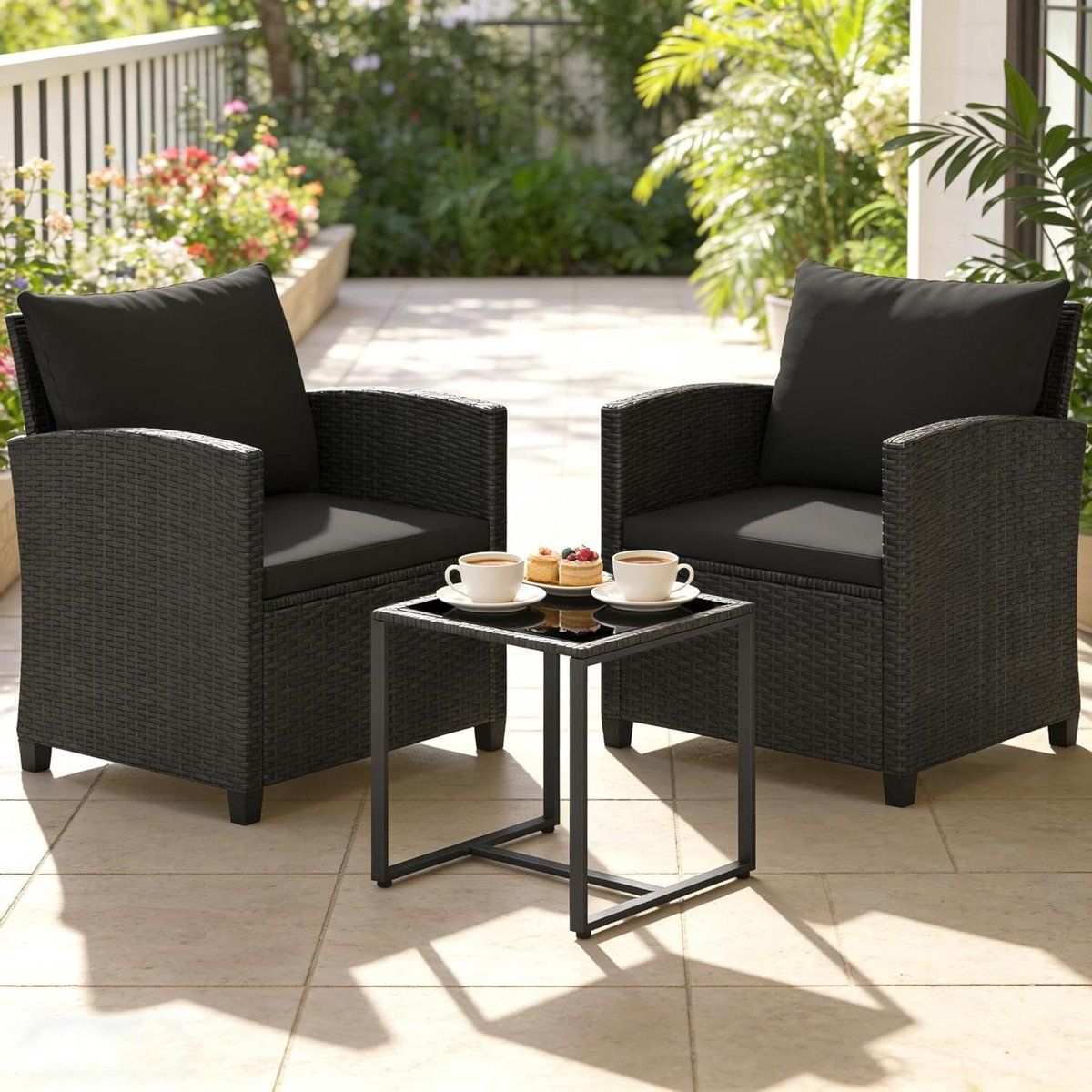 tuinmeubelset 3 delig balkonset tuinstoelen buiten ontspannen rotan