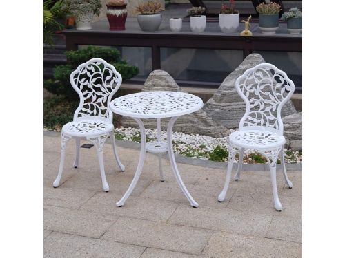 Tuinmeubelset 3-delig - Bistroset Aluminium - Buiten Zitten - Ornament