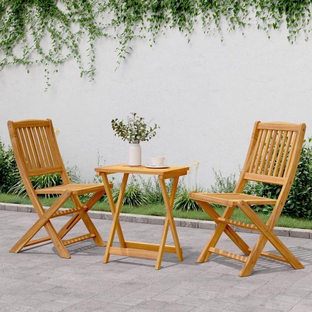 tuinmeubelset hout bistroset klaptafel buiten zitten inklapbaar
